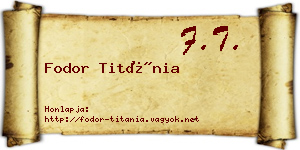 Fodor Titánia névjegykártya